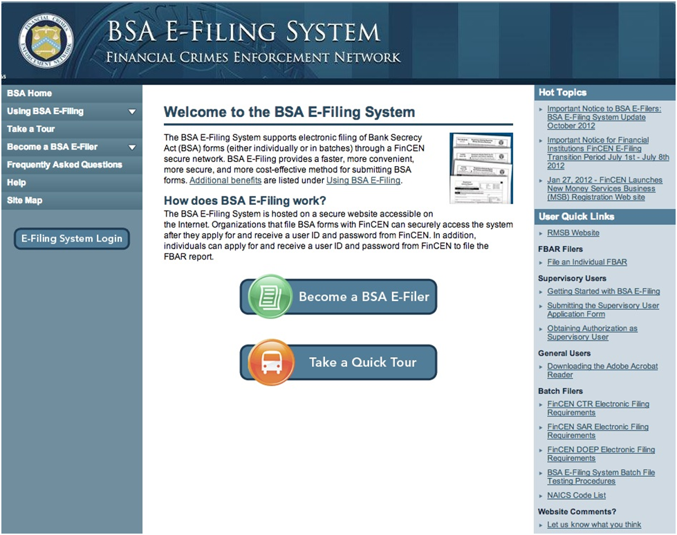 BSA eFiling System